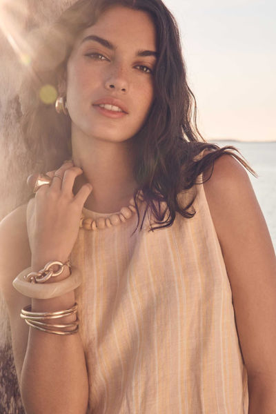 Picture of SLEEVELESS STRIPED LINEN TOP MELINA